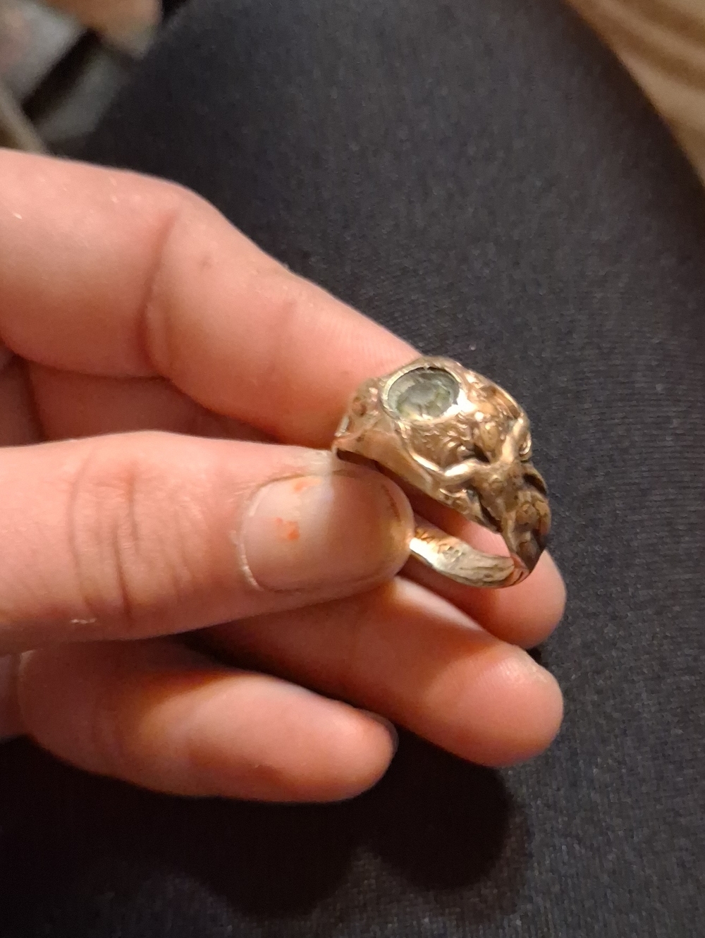 14K Gold Goddess Diamond Ring Vintage - Picture 4 of 4